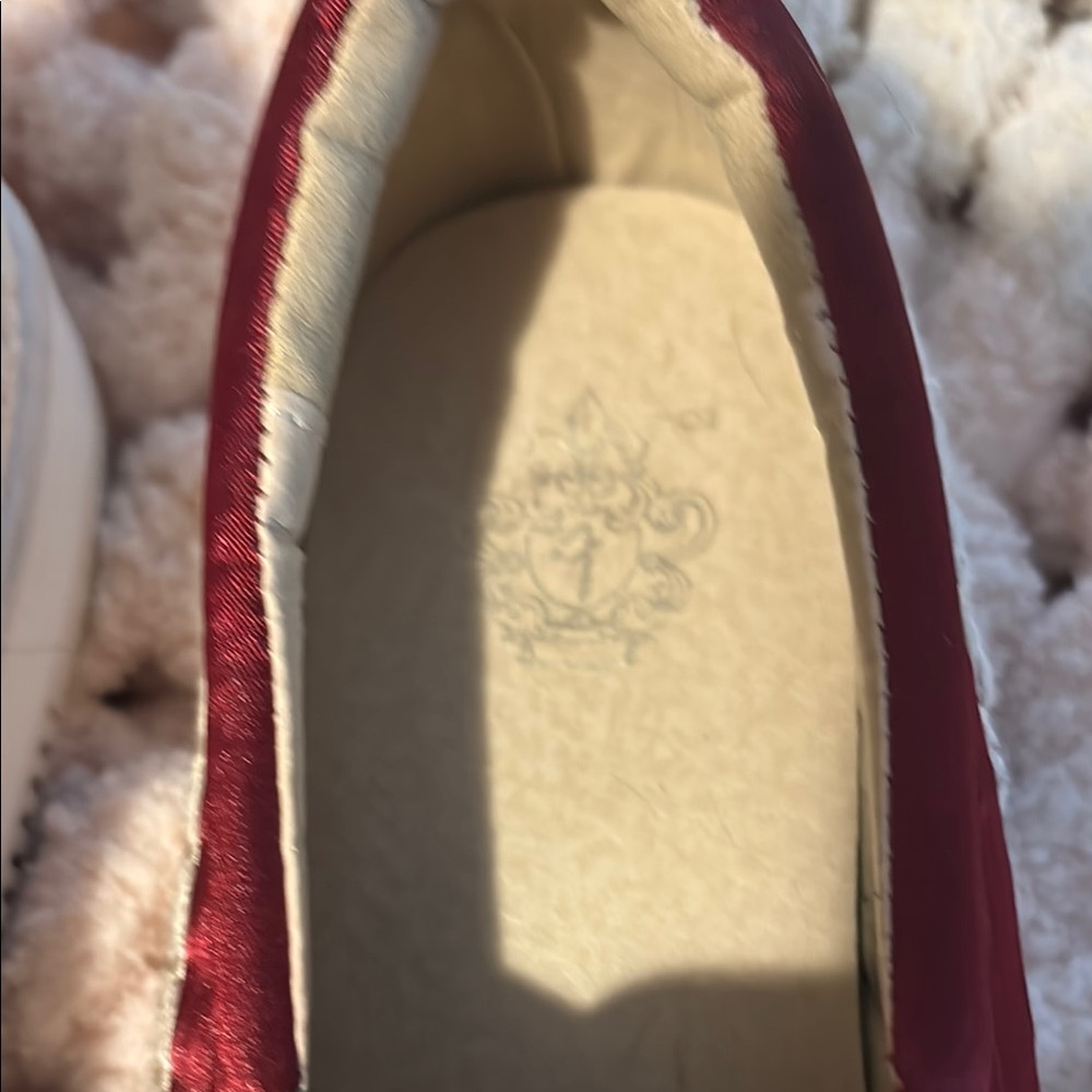 Floral Embellished Burgundy Slip-On Sneakers - Picture 7 of 8